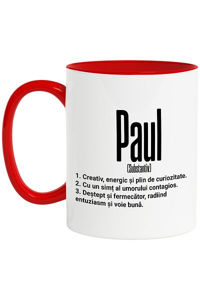 StoryGift Romania Mug With The Name Paul, With Motivational Message, Creative, Energetic, Curious, Smart, F, With ,STG.