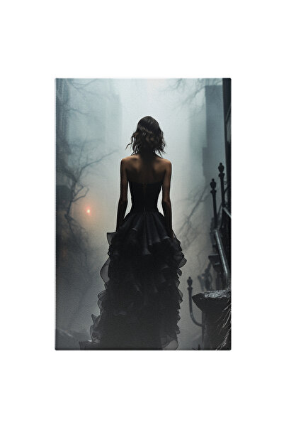 StoryGift Romania Tablou Canvas: Fata In Negru Pierduta La Nunta Ei Brunet, A...