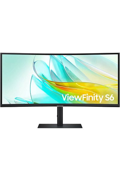 Samsung 34" ViewFinity S6 Ultra WQHD Monitor, 3440x1440 Resolution, 100Hz Refresh Rate, 1000R