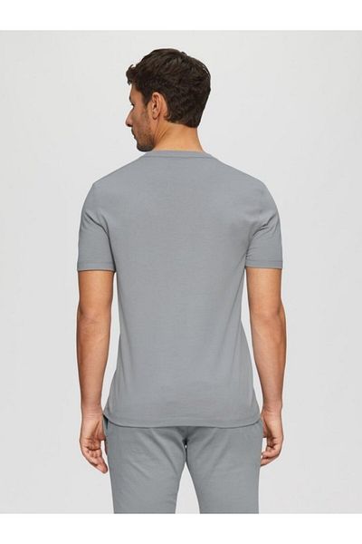 s.Oliver Men's Cotton Crew Neck T-shirt, Logo, Dark Grey, L