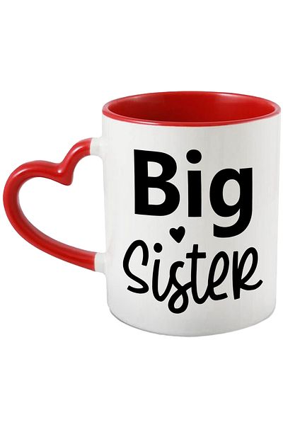 StoryGift Romania Heart mug for a loved and respected older sister - family with Handle, Cu, STG.