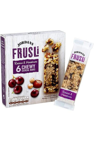 JORDANS بار فروسلي بالزبيب والبندق 6 × 30 جرام