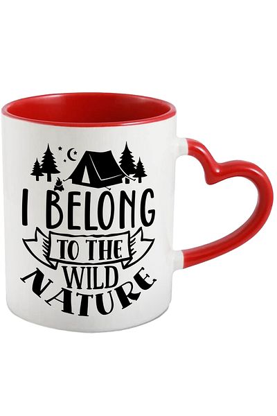 StoryGift Romania Mug with fir trees and a tent for those who belong to the wild nature with Handle I, With, STG.