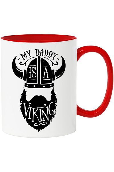 StoryGift Romania Mug with Funny Message in English My Daddy is my Viking, Tata E Viking-ul MeU, , With ,STG .