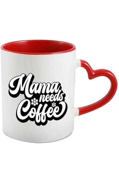 StoryGift Romania Popcorn Mug for a Loving Mom Who Needs Coffee with Heart Handle, With ,STG