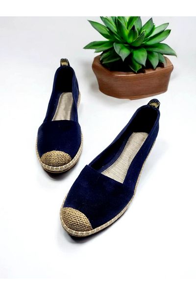 GokceKundura06 Comfortable, Stylish Home and Outdoor Ballerinas with Straw Toe Stitching