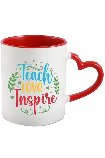 StoryGift Romania Mug with the text in English "Teach, love, inspire" - teach, love, inspire, school, with STG.