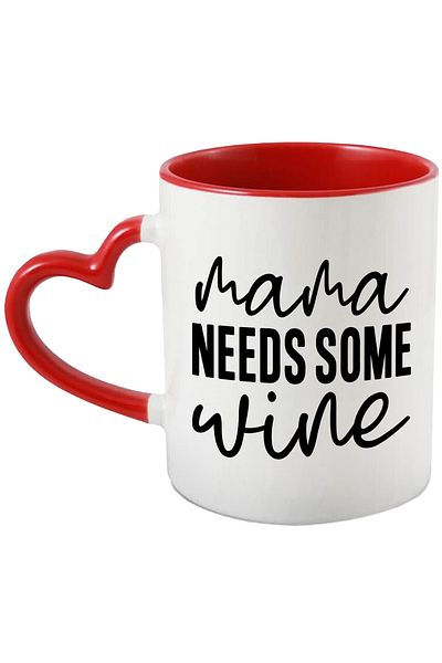StoryGift Romania Mug with the text in English "Mama needs some wine" - mom needs some wine, With,STG.