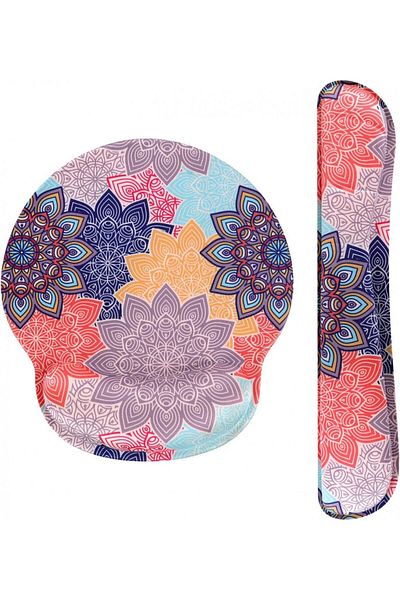 Haocoo Mousepad And Wrist Rest Set, Memory Foam/pu Rubber, Multicolor
