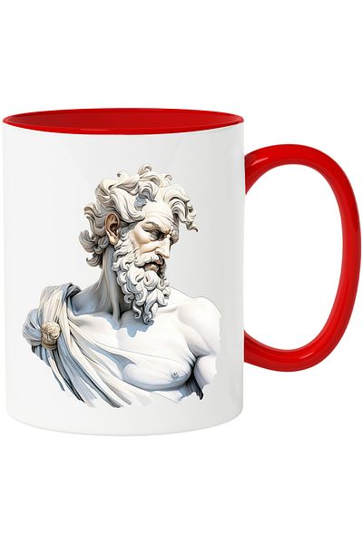 StoryGift Romania Cup with a statue depicting a god from Greek mythology | illustration | Gr, Cu,STG.