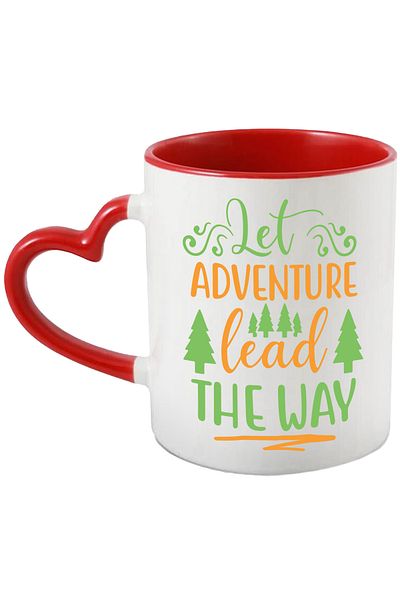 StoryGift Romania Mug with fir trees and the message in English "Let adventure lead the way", With ,STG.