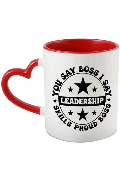 StoryGift Romania Mug for a proud boss with business management skills with Heart Handle, With ,STG.