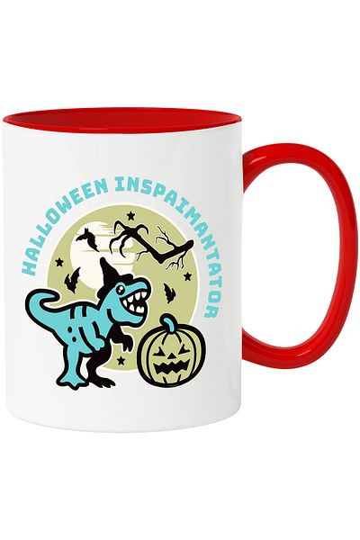 StoryGift Romania h4ALLoween scary dinosaur pumpkin horror mug, 330ml, Ceramic with Handle, With,STG.