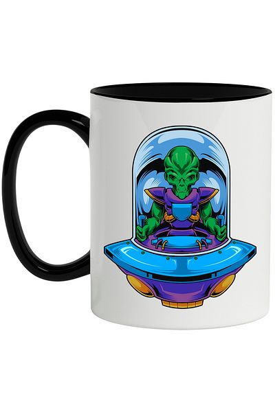 StoryGift Romania Spaceship Mug, UFO, Alien, Costume, Space, SF, Multicolor 330 ml, With,STG.