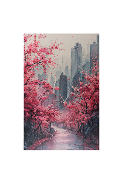 StoryGift Romania Tablou Canvas Cărarea Naturală Cu Pomi Înfloriți Către Oraș...