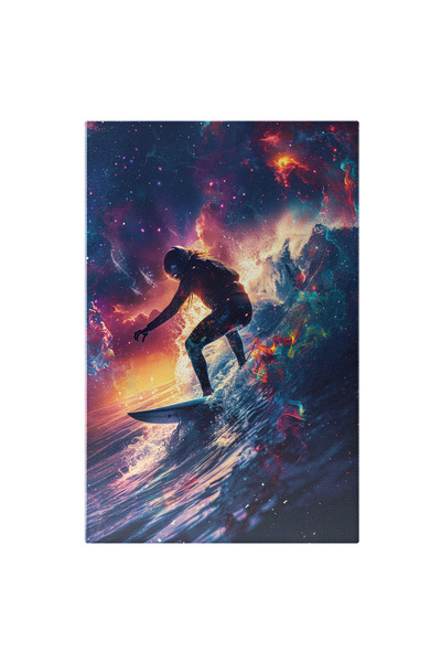 StoryGift Romania Tablou Canvas: Fata Cu Skateboard Pe Apa Sclipitoare Cu Fulgere Si Culori Care Ies Din Apa Pic