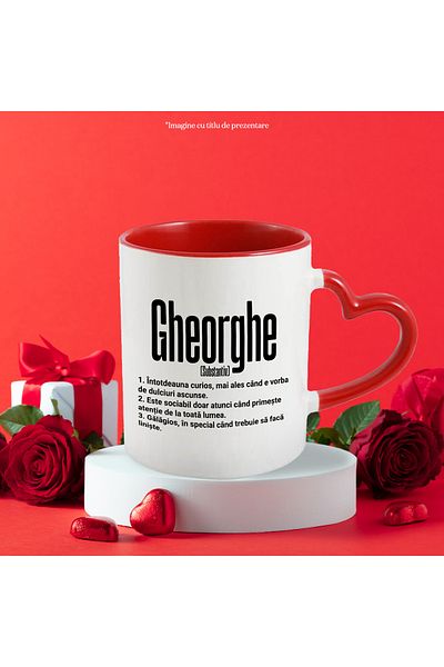 StoryGift Romania Mug With The Name Gheorghe, With Funny Message, Curious, Sociable, Noisy, 330ml, Ce, Cu,STG.