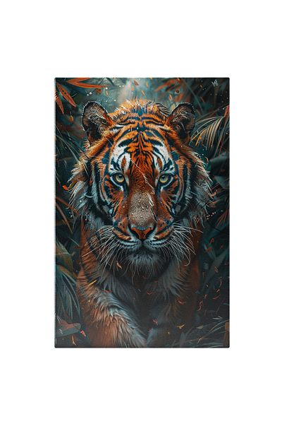 StoryGift Romania Canvas Painting 90 x 60CM The Tiger's Smooth Step in Search of Prey and Its Vibr Stripes,STG.