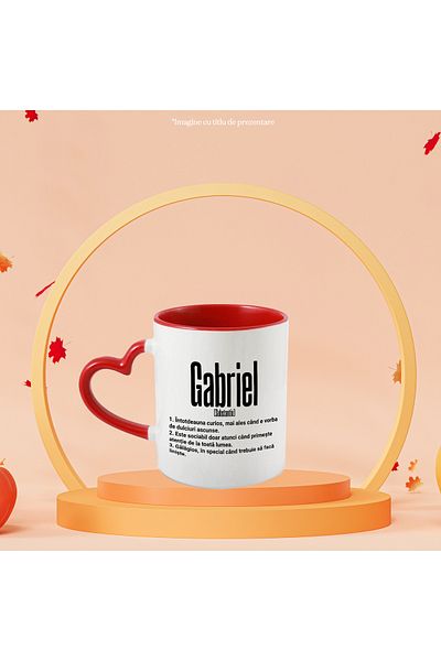 StoryGift Romania Mug With The Name Gabriel, With Funny Message, Curious, Sociable, Noisy, 330ml, Sky, With,STG.