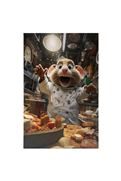 StoryGift Romania Tablou Canvas: Chef Hamster În Bucătărie- Personaj Animat P...