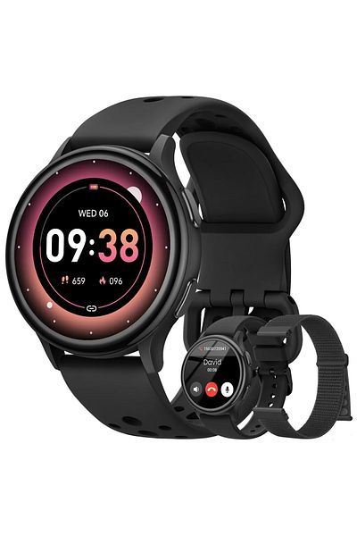 Smart Vibe Smartwatch AMOLED G53™ WATCH Receive/Make Calls, AI Voice Assistant, 24/7 Fitness Tracker, Black