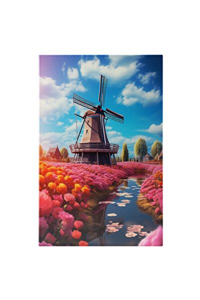 StoryGift Romania Tablou Canvas: Peisaj De Poveste Cu Flori Multicolore Si Pl...