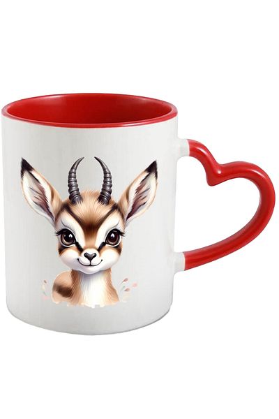 StoryGift Romania Mug With A Little Antelope | Illustration | Wild Animal | Happiness | Smile |, With ,stg