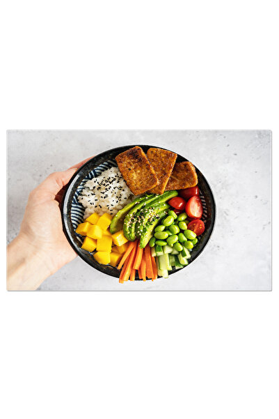 StoryGift Romania Tablou Canvas - Mancare Vegana Asiatica: Bol De Poke Hawaian Cu Tofu Si Avocado, Stil De Viata