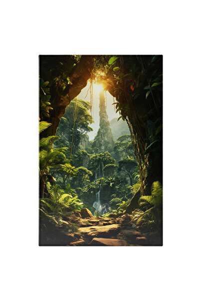 StoryGift Romania Tablou Canvas: Lume Fantastică Verde Și Naturală- Artă Digi...