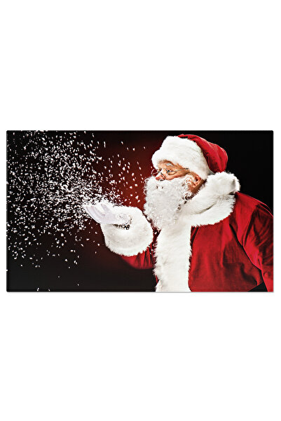 StoryGift Romania Tablou Canvas Mos Craciun Suflecand Fulgi De Zapada Din Man...