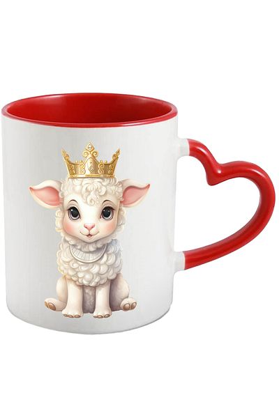 StoryGift Romania Mug with a lamb wearing a royal crown | illustration | importance | nobility, With ,STG.