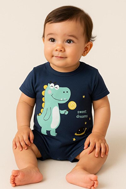 nevrankids Yenidoğan Kız Erkek Pamuk Uni Yumuşak Kısa Kollu Yazlık Tulum