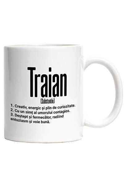 StoryGift Romania Cana Cu Numele Traian, Cu Mesaj Motivational, Creativ, Ener...