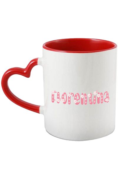 StoryGift Romania Cana Cu Numele Florentina, Flori, Colorat, Roz, Dragut, 330ml, Ceramica Cu Maner, Cu ,stg