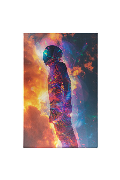 StoryGift Romania Tablou Canvas: Astronautul În Flăcări Spectrale Scutul Împo...