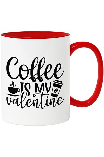 StoryGift Romania Mug for coffee lovers with the text in English "Coffee is my Valentine" with , With ,STG.