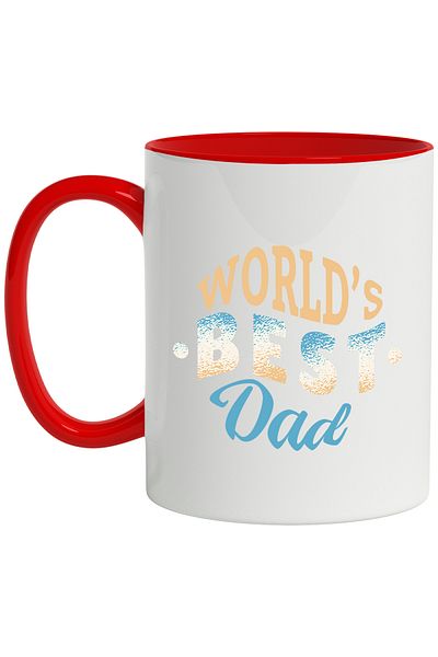 StoryGift Romania Mug With Message In English World's Best Dad, Polka Dots, Father, Parent, Multicolor 330, With ,STG.