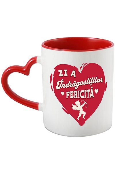 StoryGift Romania Happy Valentine's Day mug, couple love cupid, 330ml, Ceramic with Mane, With,STG.