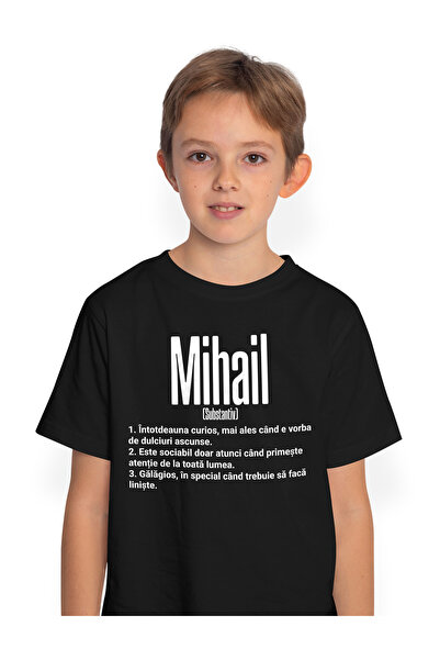 StoryGift Romania Tricou Copii Baieti Cu Numele Mihail, Cu Mesaj Amuzant, Cur...