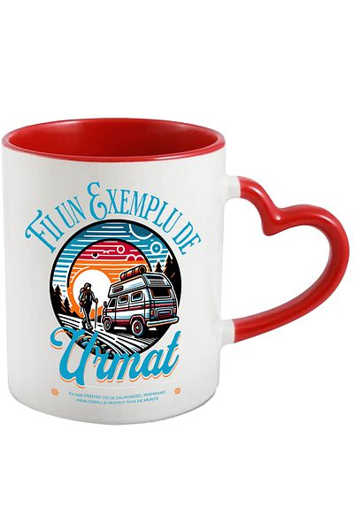 StoryGift Romania Be a Role Model Mug - Hiking, Caravan Travel, 330ml, Ceramic with, With, STG.