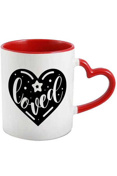 StoryGift Romania Mug with a heart and a star for people in love - lovers with Mane, Cu, STG.