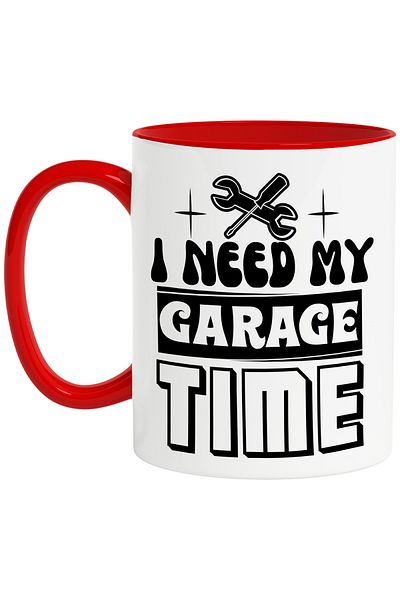 StoryGift Romania Mug with a screwdriver and a wrench with the message "I need my time in the garage" c, Cu,STG.