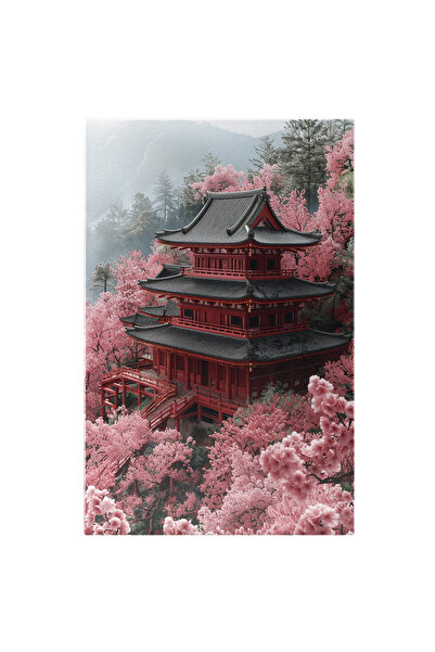 StoryGift Romania Tablou Canvas: Pagoda Înfloritoare Pe Un Deal Plin De Delic...