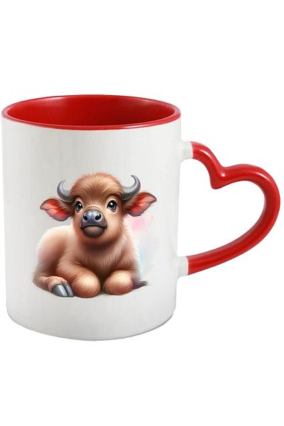 StoryGift Romania Mug with a lying calf | illustration | color spots | good | priv, With ,STG .