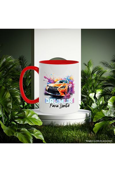 StoryGift Romania Mug With Message Roads Without Limits, Car, Lexus, Multicolor 330 ml, Ceramic with, With, STG