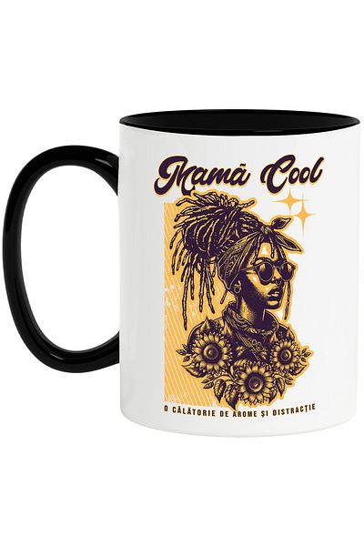 StoryGift Romania Mama Cool Mug. A Journey of Flavors and Fun, 330ml, Ceramic with Black Handle, with ,stg