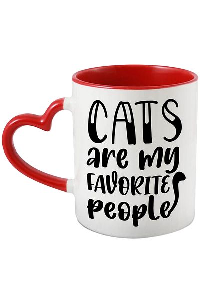 StoryGift Romania Mug for cat lovers with the message in English "Cats are my favorite peop, Cu,STG.