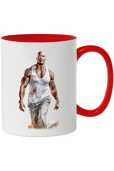 StoryGift Romania Mug With Dwayne The Rock Johnson, Actor, Celebrity, Multicolor 330 ml, Ceramic, With ,STG.