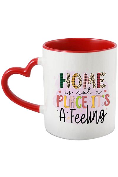 StoryGift Romania Mug with the message "Home is not a place, it's a feeling", illustration, family, relatives, With ,STG.