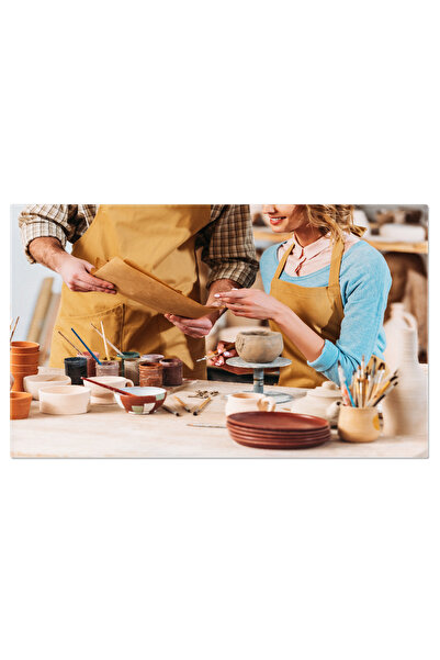 StoryGift Romania Tablou Canvas Arta Olaritului Olarii Cu Hartii Si Ceramica Pictata, Creand Opere De Arta Intro